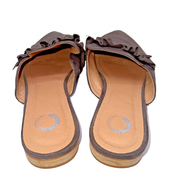 Journee Collection Women's Kessie Ruffle Slip On Mules Gray Size 12 - Picture 3 of 4